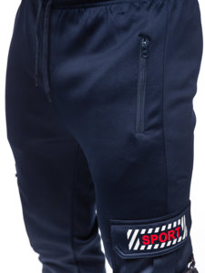 Pantalón jogger de combate forrado para hombre azul oscuro Bolf HW2206