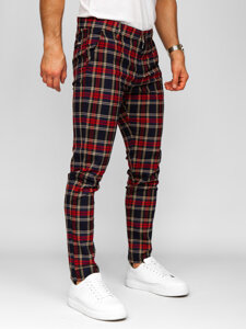 Pantalón jogger de tela a cuadros para hombre azul oscuro Bolf 184165