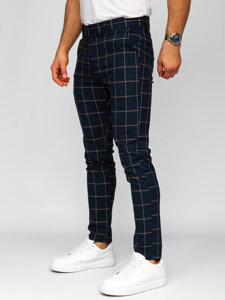 Pantalón jogger de tela a cuadros para hombre azul oscuro Bolf 184177