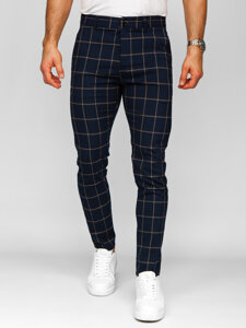 Pantalón jogger de tela a cuadros para hombre azul oscuro Bolf 184177