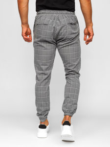 Pantalón jogger de tela a cuadros para hombre grafito Bolf 0064