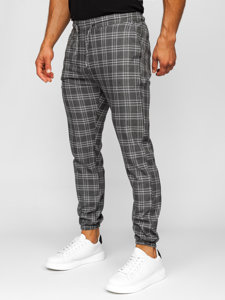 Pantalón jogger de tela a cuadros para hombre grafito Bolf 0067