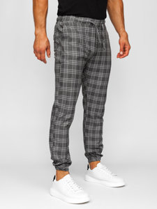 Pantalón jogger de tela a cuadros para hombre grafito Bolf 0067