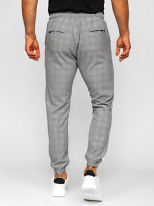 Pantalón jogger de tela a cuadros para hombre gris Bolf 0066