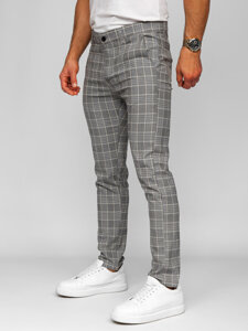 Pantalón jogger de tela a cuadros para hombre gris Bolf 184171