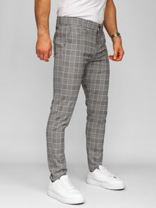 Pantalón jogger de tela a cuadros para hombre gris Bolf 184171