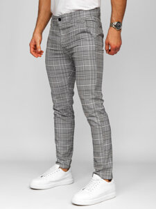 Pantalón jogger de tela a cuadros para hombre gris Bolf 184176