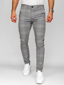 Pantalón jogger de tela a cuadros para hombre gris Bolf 184176