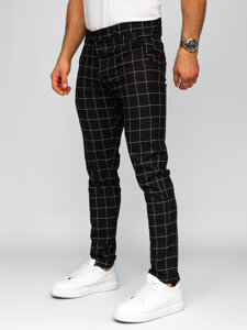 Pantalón jogger de tela a cuadros para hombre negro Bolf 184160