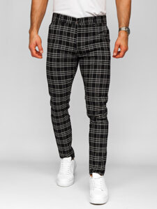 Pantalón jogger de tela a cuadros para hombre negro Bolf 184166