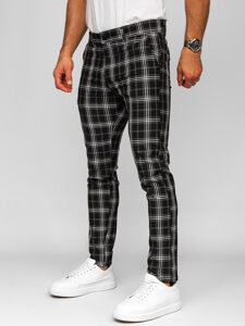 Pantalón jogger de tela a cuadros para hombre negro Bolf 184167