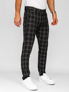 Pantalón jogger de tela a cuadros para hombre negro Bolf 184188