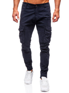 Pantalón jogger de tela cargo para hombre azul oscuro Bolf 2233