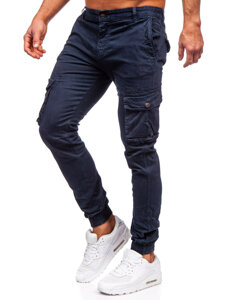 Pantalón jogger de tela cargo para hombre azul oscuro Bolf JM5502