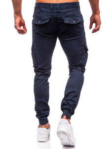 Pantalón jogger de tela cargo para hombre azul oscuro Bolf JM5502