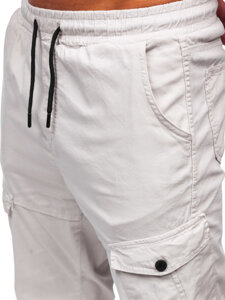 Pantalón jogger de tela cargo para hombre beige Bolf 384