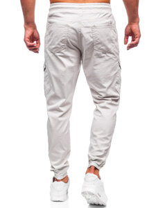 Pantalón jogger de tela cargo para hombre beige Bolf 384