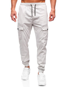 Pantalón jogger de tela cargo para hombre beige Bolf 384