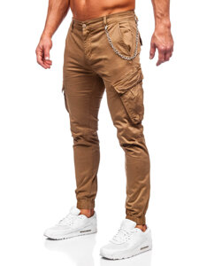 Pantalón jogger de tela cargo para hombre camel Bolf SK850