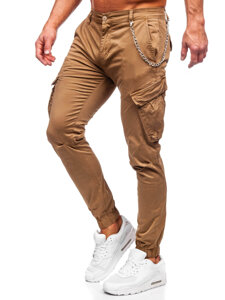 Pantalón jogger de tela cargo para hombre camel Bolf SK850