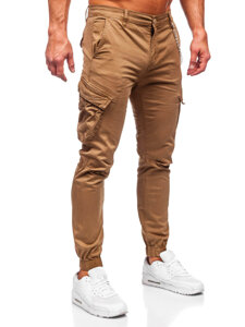 Pantalón jogger de tela cargo para hombre camel Bolf SK850