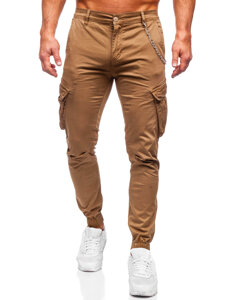 Pantalón jogger de tela cargo para hombre camel Bolf SK850