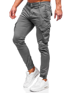 Pantalón jogger de tela cargo para hombre gris Bolf SK850