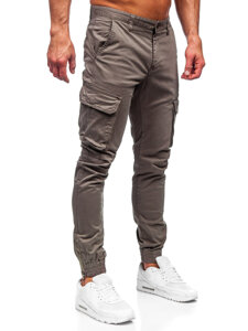 Pantalón jogger de tela cargo para hombre marrón Bolf 77322