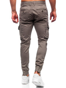 Pantalón jogger de tela cargo para hombre marrón Bolf 77322