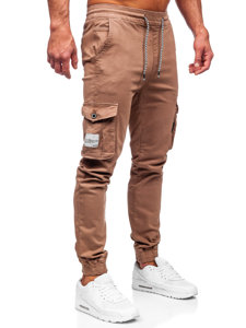 Pantalón jogger de tela cargo para hombre marrón Bolf KA9233