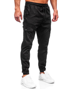 Pantalón jogger de tela cargo para hombre negro Bolf 384