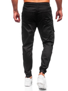 Pantalón jogger de tela cargo para hombre negro Bolf 384A