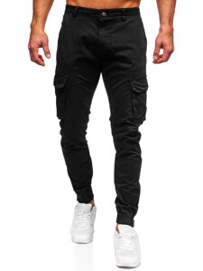 Pantalón jogger de tela cargo para hombre negro Bolf 77322