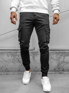 Pantalón jogger de tela cargo para hombre negro Bolf 77322A