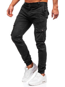 Pantalón jogger de tela cargo para hombre negro Bolf JM5502