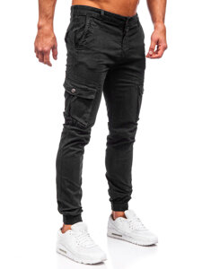 Pantalón jogger de tela cargo para hombre negro Bolf JM5502