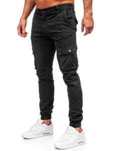 Pantalón jogger de tela cargo para hombre negro Bolf JM5502