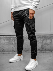 Pantalón jogger de tela cargo para hombre negro Bolf SK850A