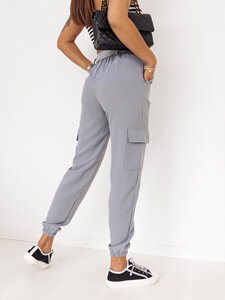 Pantalón jogger de tela cargo para mujer gris Bolf 8266