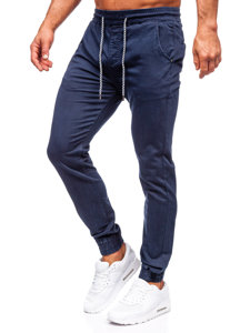 Pantalón jogger de tela para hombre azul oscuro Bolf KA6792