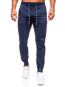 Pantalón jogger de tela para hombre azul oscuro Bolf KA6792