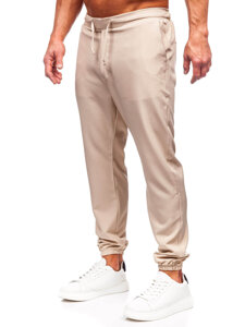 Pantalón jogger de tela para hombre beige Bolf 0065