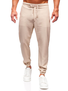 Pantalón jogger de tela para hombre beige Bolf 0065