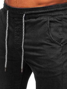 Pantalón jogger de tela para hombre negro Bolf KA6792