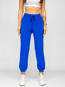 Pantalón jogger de tela para mujer azul medio Bolf W7322