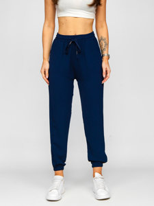 Pantalón jogger de tela para mujer azul oscuro Bolf W7322