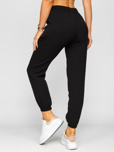 Pantalón jogger de tela para mujer negro Bolf W7322