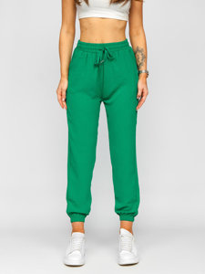 Pantalón jogger de tela para mujer verde Bolf W7322