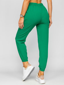 Pantalón jogger de tela para mujer verde Bolf W7322