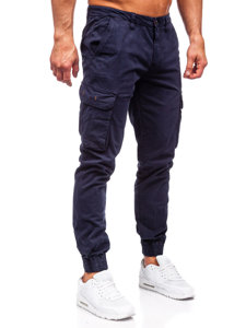 Pantalón vaquero cargo jogger para hombre azul oscuro Bolf ZK7813